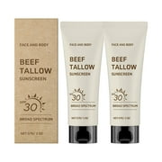 JELSUBI 2Pcs Tallow Sun Screen, Beef Tallow for Skin, Natural Unscented Sun Screen
