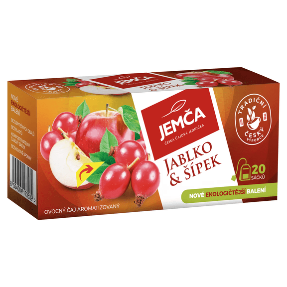 JEMCA fruit tea APPLE & ROSEHIP  -1 box/ 20 tea bags -