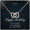 thumbnail image 1 of JEMINES Birthday Gifts for Women, Birthday Jewelry with Meaningful Message Gifts Idea for Women, Happy Birthday Necklace (Happy Birthday, Interlocking Hearts Necklace), 1 of 6