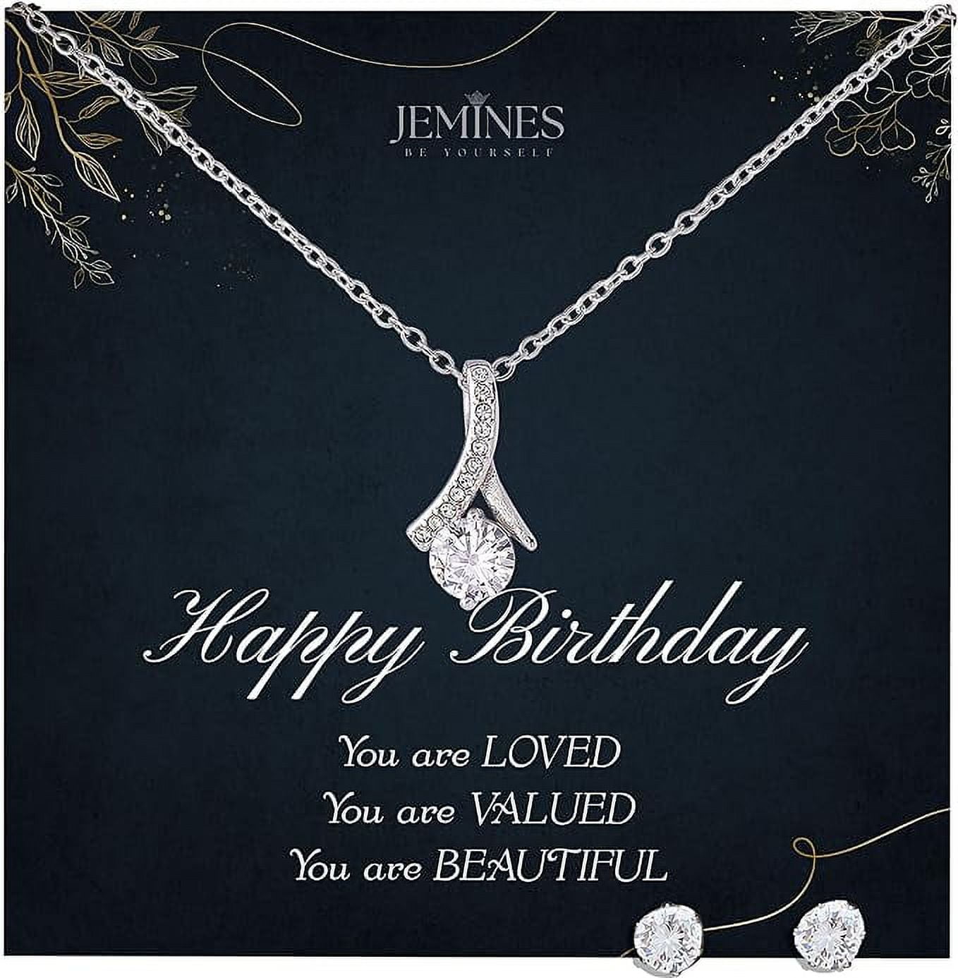 JEMINES Birthday Gifts for Women Birthday Jewelry with Meaningful Message Gifts Idea for Women Happy Birthday Necklace Happy Birthday Alluring