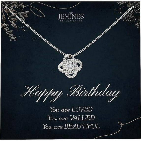 JEMINES Birthday Gifts for Women, Birthday Jewelry with Meaningful Message Gifts Idea for Women, Happy Birthday Necklace (Women, Happy Birthday)