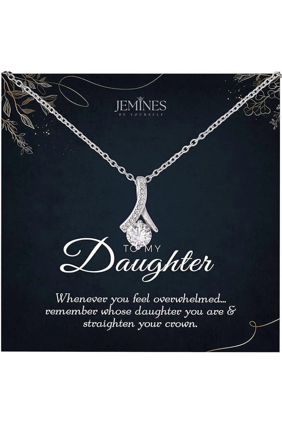 Daughter Gifts, Birthday Jewelry with Meaningful Message Gifts Idea from Mom Dad, Daughter Necklace (To My Daughter, Alluring Beauty Necklace)