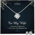thumbnail image 1 of JEMINES Gifts for Wife, Wifey Birthday Jewelry with Romantic Message Gifts from Husband, Wife Necklace (Wife Love, Love Knot Necklace and Earrings Set), 1 of 6