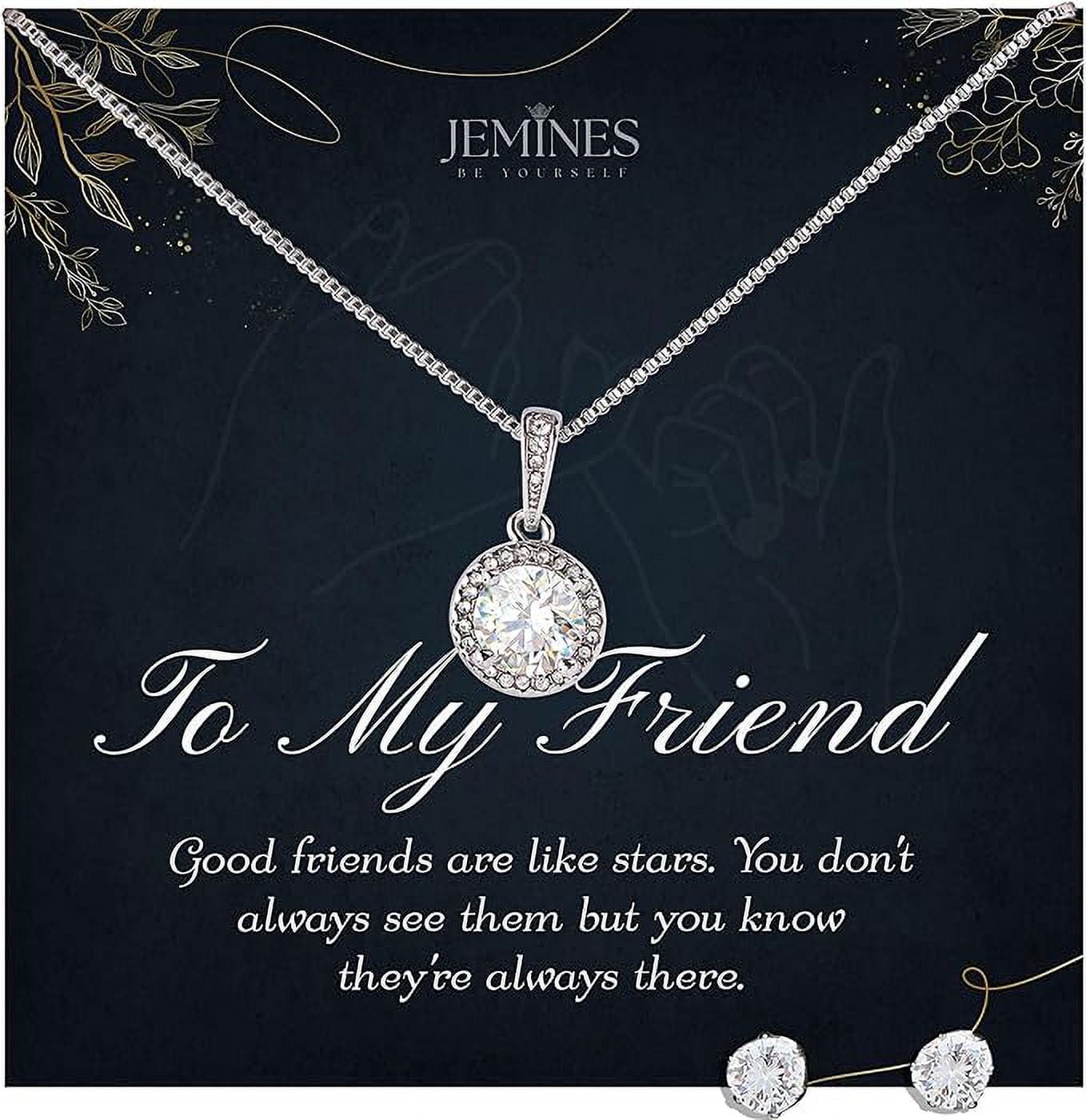 JEMINES Gifts for Women Friends BFF Bestie Jewelry with Meaningful Message Gifts Idea Friendship Necklace Friend Love Eternal Hope Necklace and