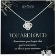 thumbnail image 1 of JEMINES Gifts for Women, Inspirational Jewelry with Meaningful Message Gifts Idea for Women, Inspirational Necklace (You Are Loved, Love Knot Necklace and Earrings Set), 1 of 6