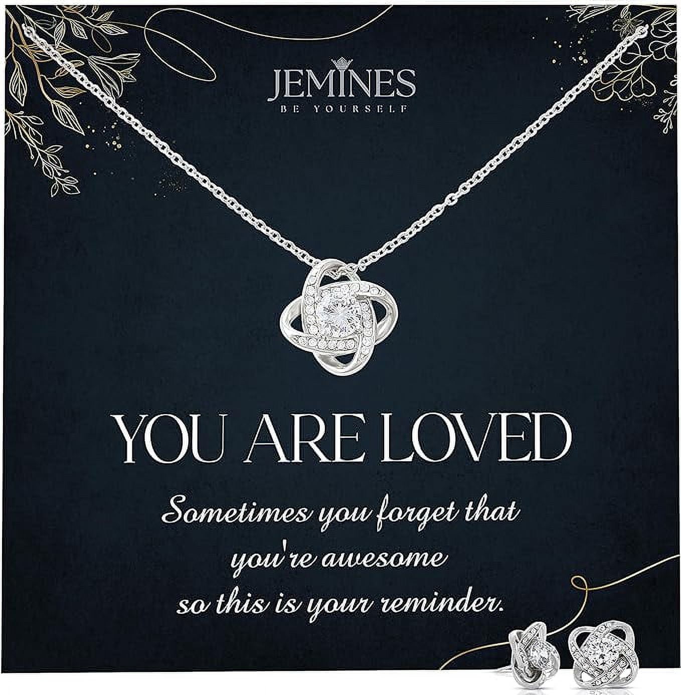 JEMINES Gifts for Women Inspirational Jewelry with Meaningful Message Gifts Idea for Women Inspirational Necklace You Are Loved Eternal Hope