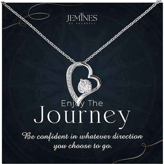 JEMINES Graduation Gifts, Congratulations Grad Jewelry Gift for Her, Graduated Necklace (Enjoy the Journey, Forever Love Necklace)