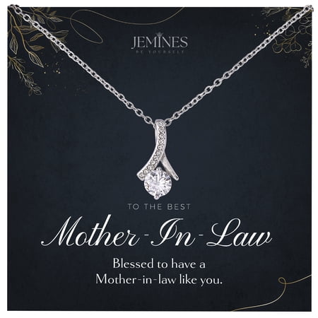 JEMINES Mother in Law Gifts, Wedding Birthday Jewelry Gifts for Women, Mother-in-Law Necklace (Blessed, Alluring Beauty Necklace)