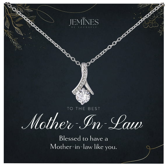JEMINES Mother in Law Gifts, Wedding Birthday Jewelry Gifts for Women, Mother-in-Law Necklace (Blessed, Alluring Beauty Necklace)