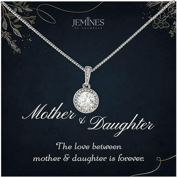 JEMINES Mothers Day Gifts, Mom Jewelry with Meaningful Message Gifts Idea from Daughter, Mother Daughter Necklace (Mother & Daughter Love, Eternal Hope Necklace)