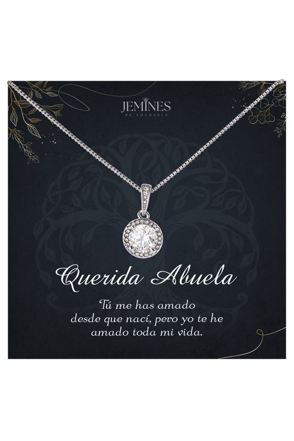 Regalo para Mujer, Collar Joyas Para Abuela con Mensaje Espanol Mexican Gifts, Collar para Abuela (Querida Abuela, Eternal Hope Necklace)