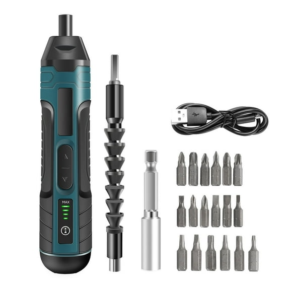 JENABOM 21 in 1 Electric Cordless Screwdriver, 3.6V Rechargeable Power Screwdriver, 5N.m Max Torque, 4-Gear Torque, LED Light, for DIY Repair