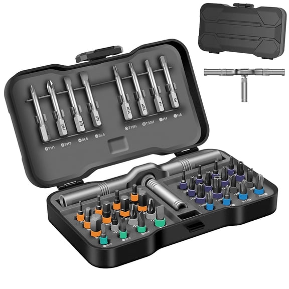 JENABOM 42 in 1 Magnetic Screwdriver, Ratchet Screwdriver Set, Multi Bit Set with Detachable Ratchet Handle, Tool Kit for Computer, Eyeglass and Diy