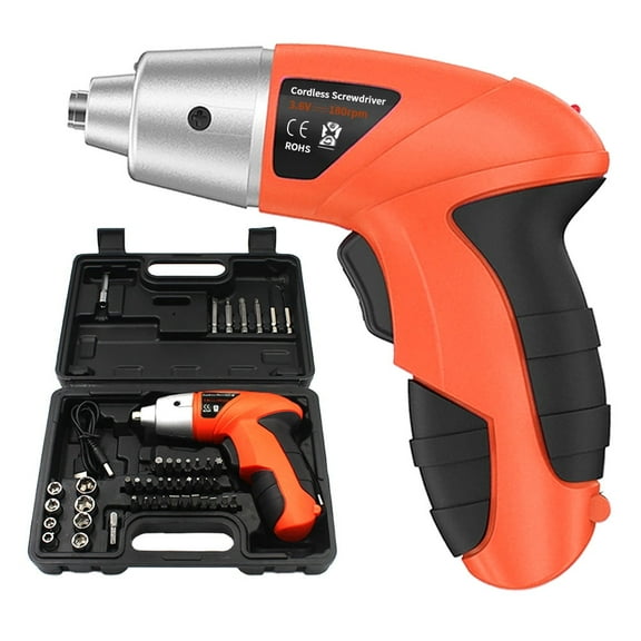 JENABOM 46 in 1 Electric Screwdriver 3.6V USB Small Power Screwdriver Set. Cordless Screwdriver & Rechargeable with Driver Bit Set - Orange