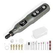 JENABOM Mini Cordless Rotary Tool, 3.7V Electric Rotating Tool, LED Light, 5-Speed 24PCS Accessory Electric Grinder DIY for Polishing, Carving, Gray