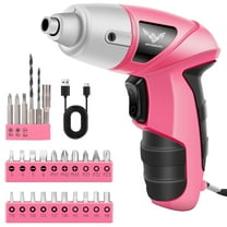 JENABOM Pink 26 in 1 Electric Screwdriver 3.6V USB Small Power Screwdriver Set. Cordless Screwdriver & Rechargeable with Driver Bit Set