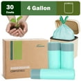 thumbnail image 1 of JENCENBIO Compostable Garbage Bags with Drawstring 4 Gallon Trash Bags, Waste Bags for Kitchen Bathroom Office , BPI ASTM D6400 and OK Compost Home Certified, 1 of 7