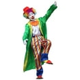 thumbnail image 1 of JENGJ 5 Pcs Clown Set Includes cloak, shirt, hat, tie, pant for party Adults Clown Outfit Party Dress Up,Green,4XL, 1 of 3