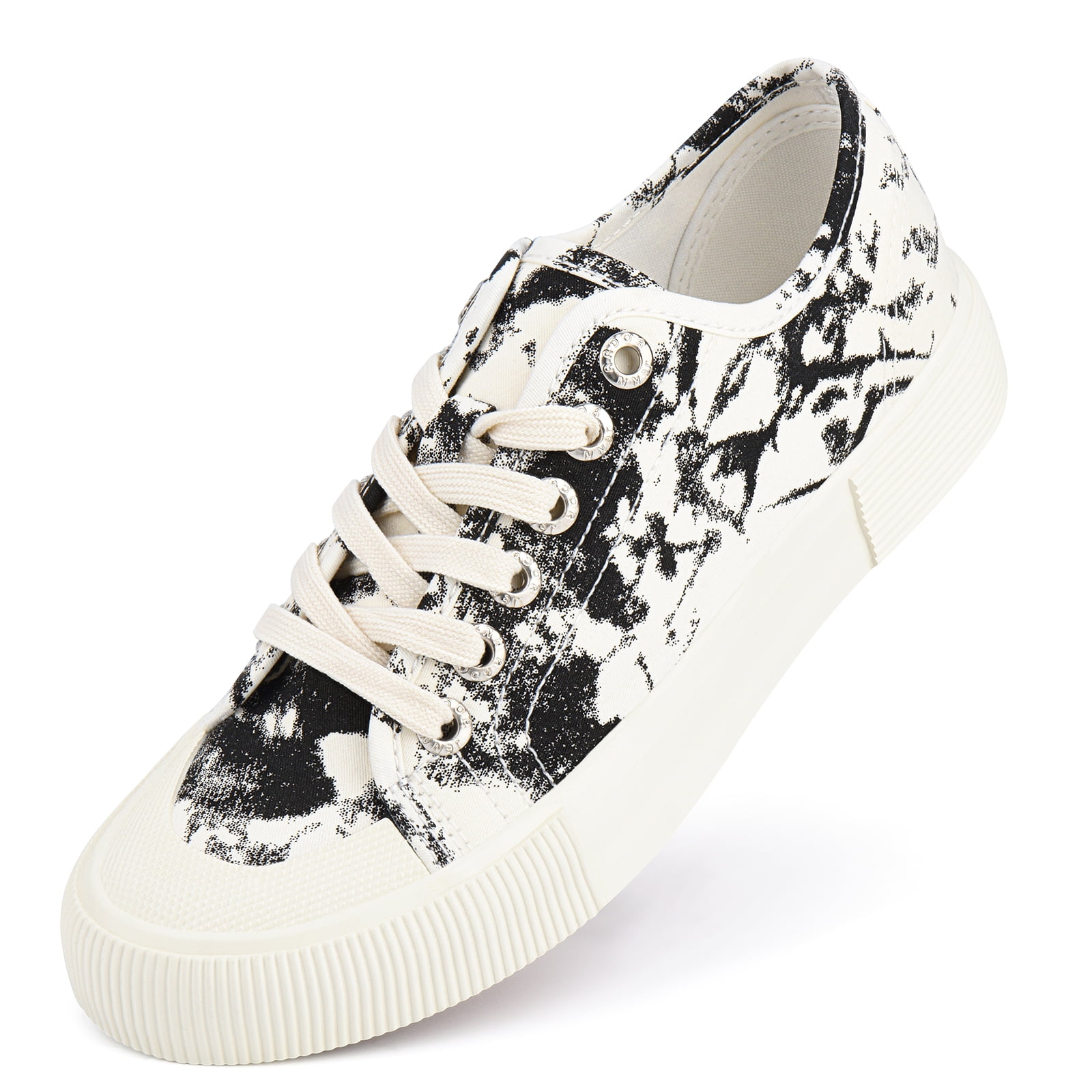 JENN ARDOR Women’s Slip-On Canvas Sneakers - Low Top Comfort Walking Shoes, Non-Slip Rubber Sole, Elastic Lace Design