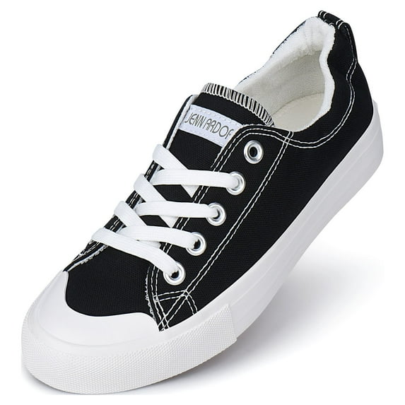 JENN ARDOR Canvas Shoes Women Sneaker Low Top Shoes Tennis Platform Lace Up Sneakers