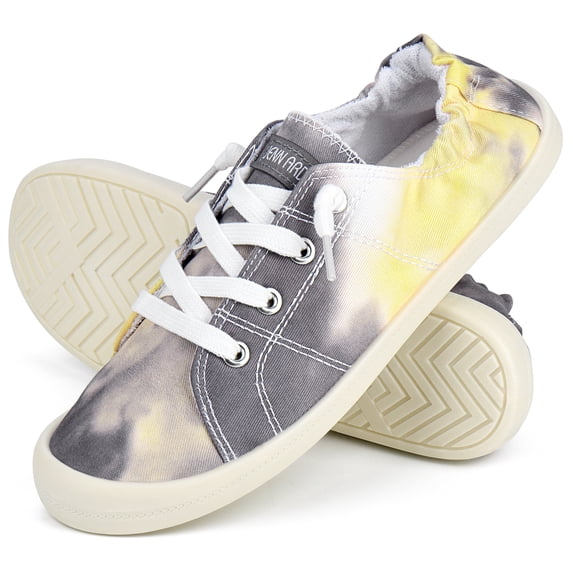 JENN ARDOR Canvas Sneakers for Women Low Top Classic Slip-On Casual Shoes Yellow Size 7