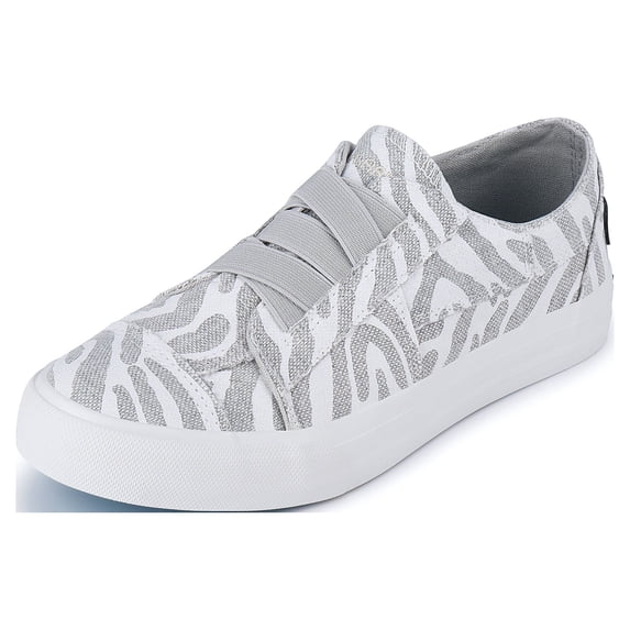 JENN ARDOR Canvas Sneakers for women Laceless Canvas Shoes Women Casual Flats Slip On Shoes Low Top Shoes