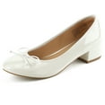 thumbnail image 1 of JENN ARDOR Chunky Block Low Heels Bow Round Closed Toe Comfort Work Casual Slip-On Bridal Wedding Guest Dress Cute Ballet Pumps Shoes for Women, 1 of 5