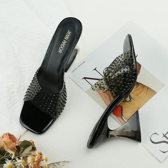 JENN ARDOR Chunky Heel Sandals for Holiday Party Wedding Dress Pumps Shoes