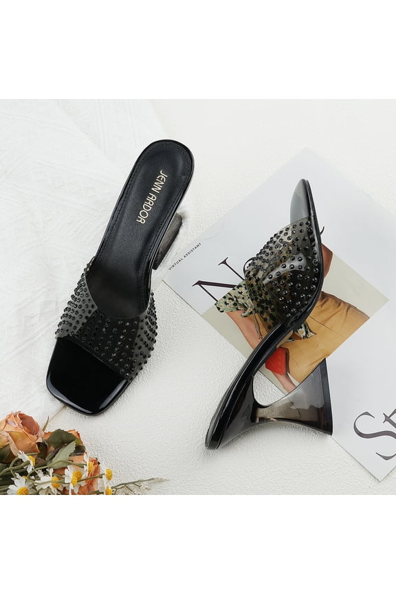 Chunky Heel Sandals for Holiday Party Wedding Dress Pumps Shoes