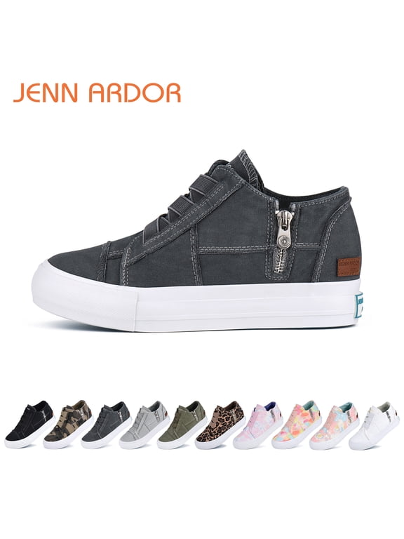 Fashion Wedge Sneakers for Women Platform Wedge Sneakers Hidden Wedge Canvas Shoes Casual Booties Slip On Walking Shoes Zipper Platform Sneakers