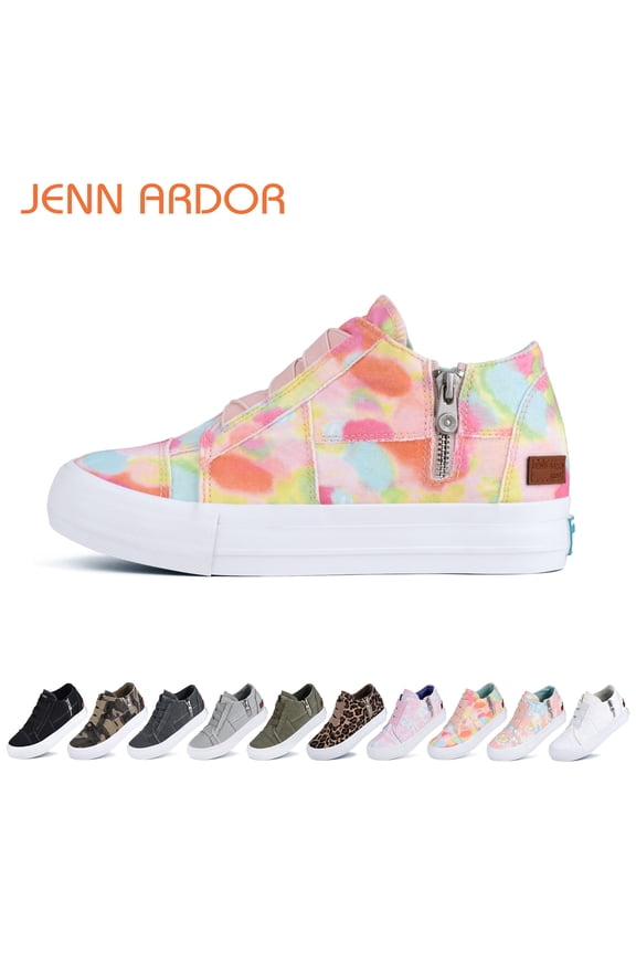 Fashion Wedge Sneakers for Women Platform Wedge Sneakers Hidden Wedge Canvas Shoes Casual Booties Slip On Walking Shoes Zipper Platform Sneakers