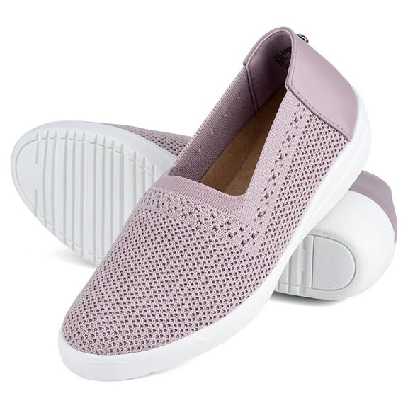 Ladies Slip-on Shoes Lightweight Low-top Platform Casual Shoes Breathable Knit Sneakers Orthopedic Walking Shoes