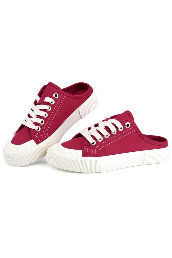 Mules for Women Slip On Women's Flats Comfortable Closed Toe Backless Loafers Women's Mules Canvas Shoes Low Top Slippers Shoes