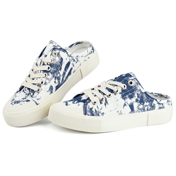 JENN ARDOR Mules for Women Slip On Women's Flats Comfortable Closed Toe Backless Loafers Women's Mules Canvas Shoes Low Top Slippers Shoes