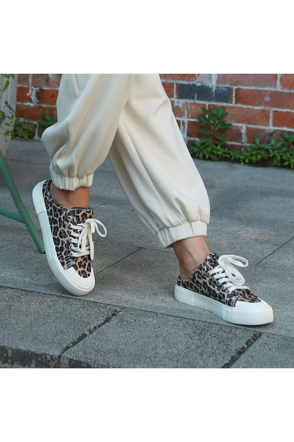 Mules for Women Slip On Women's Flats Comfortable Closed Toe Backless Loafers Women's Mules Canvas Shoes Low Top Slippers Shoes