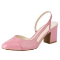 thumbnail image 1 of JENN ARDOR Pointy Cap Closed Toe Chunky Block Heels Slingback Pumps Dress Shoes For Women, 1 of 6