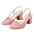 thumbnail image 1 of JENN ARDOR Pointy Cap Closed Toe Chunky Block Heels Slingback Pumps Dress Shoes For Women, 1 of 5