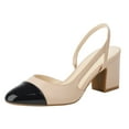 thumbnail image 1 of JENN ARDOR Pointy Cap Closed Toe Chunky Block Heels Slingback Pumps Dress Shoes For Women, 1 of 6