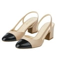 thumbnail image 1 of JENN ARDOR Pointy Cap Closed Toe Chunky Block Heels Slingback Pumps Dress Shoes For Women, 1 of 5