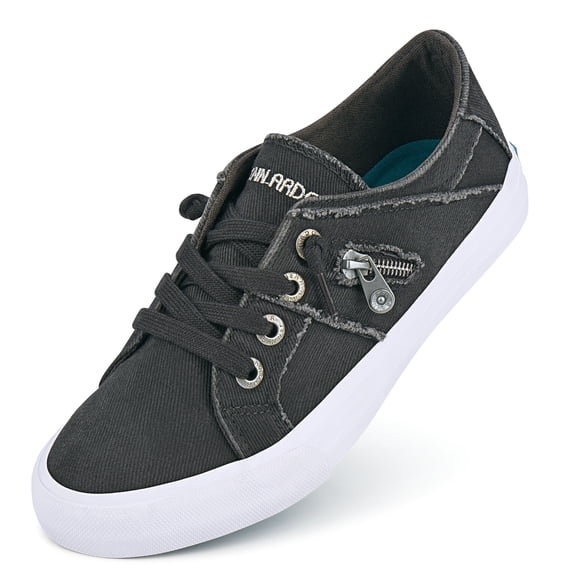 JENN ARDOR Slip on Shoes for Women Canvas Sneakers for Women Trendy Low Top Shoes Casual Tennis Shoes Fashion Play Sneakers Flats for Walking