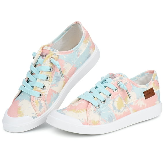 JENN ARDOR Slip on Sneakers for Women Low-top Canvas Flat Shoes Multicolor Size 10