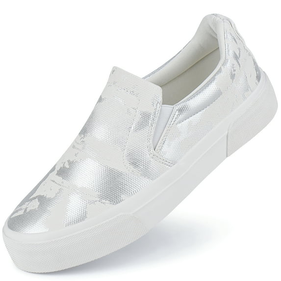 JENN ARDOR Trendy Slip on Sneakers Comfortable Stylish Low Top Shoes Cute Comfy Casual Sneakers Soft Walking Flat Shoes for Women Girls