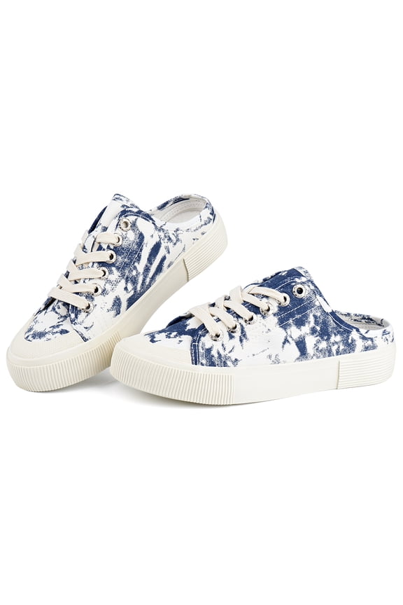 Mules for Women Slip On Women's Flats Comfortable Closed Toe Backless Loafers Women's Mules Canvas Shoes Low Top Slippers Shoes