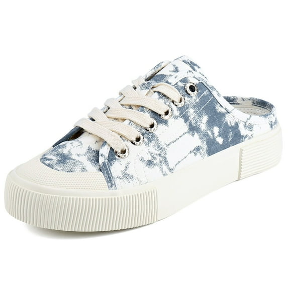 JENN ARDOR Women Canvas Mules Sneakers Backless Slipper Canvas Shoes Slip on Walking Flats Shoes for Women