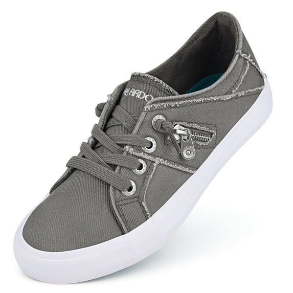 Women Canvas Sneakers Slip on Walking Flats Women Shoes Gray size 11