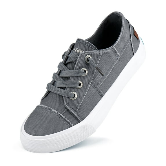 Women Canvas Sneakers Slip on Walking Flats Women Shoes Light Gray size 8