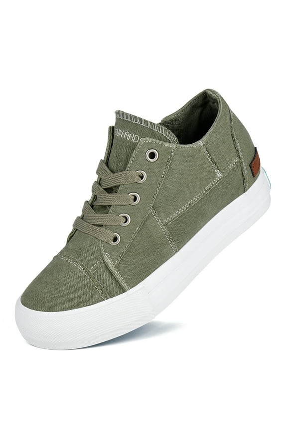 Women Fashion Platform Sneakers Hidden Wedge Canvas Shoes Fashion Walking Slip On Sneaker Non Slip with Zipper