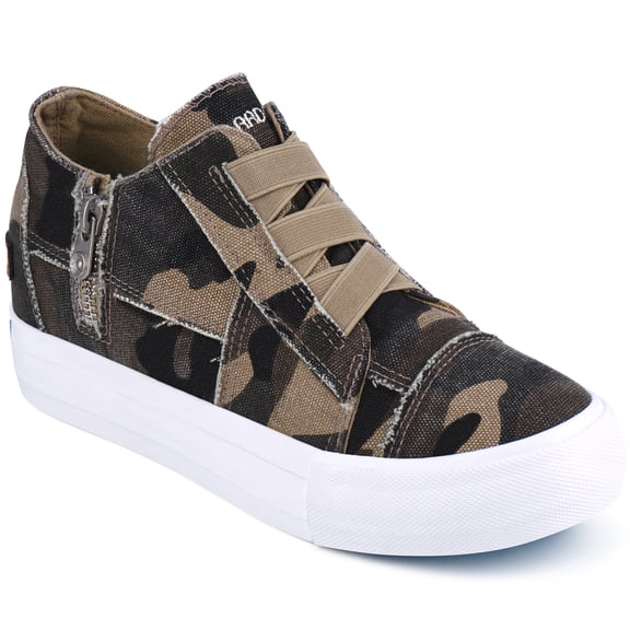 JENN ARDOR Women Hidden Wedge Canvas Sneakers Slip on Flats Shoes Walking Shoes