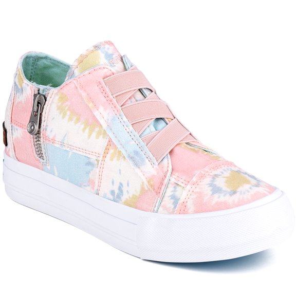 JENN ARDOR Women Hidden Wedge Canvas Sneakers Slip on Flats Shoes Walking Shoes