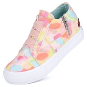 JENN ARDOR Women Platform Sneakers Hidden Wedge Canvas Shoes Fashion Walking Slip On Sneaker Non Slip with Zipper